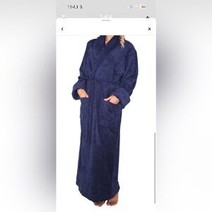 Navy Blue Plush Robe